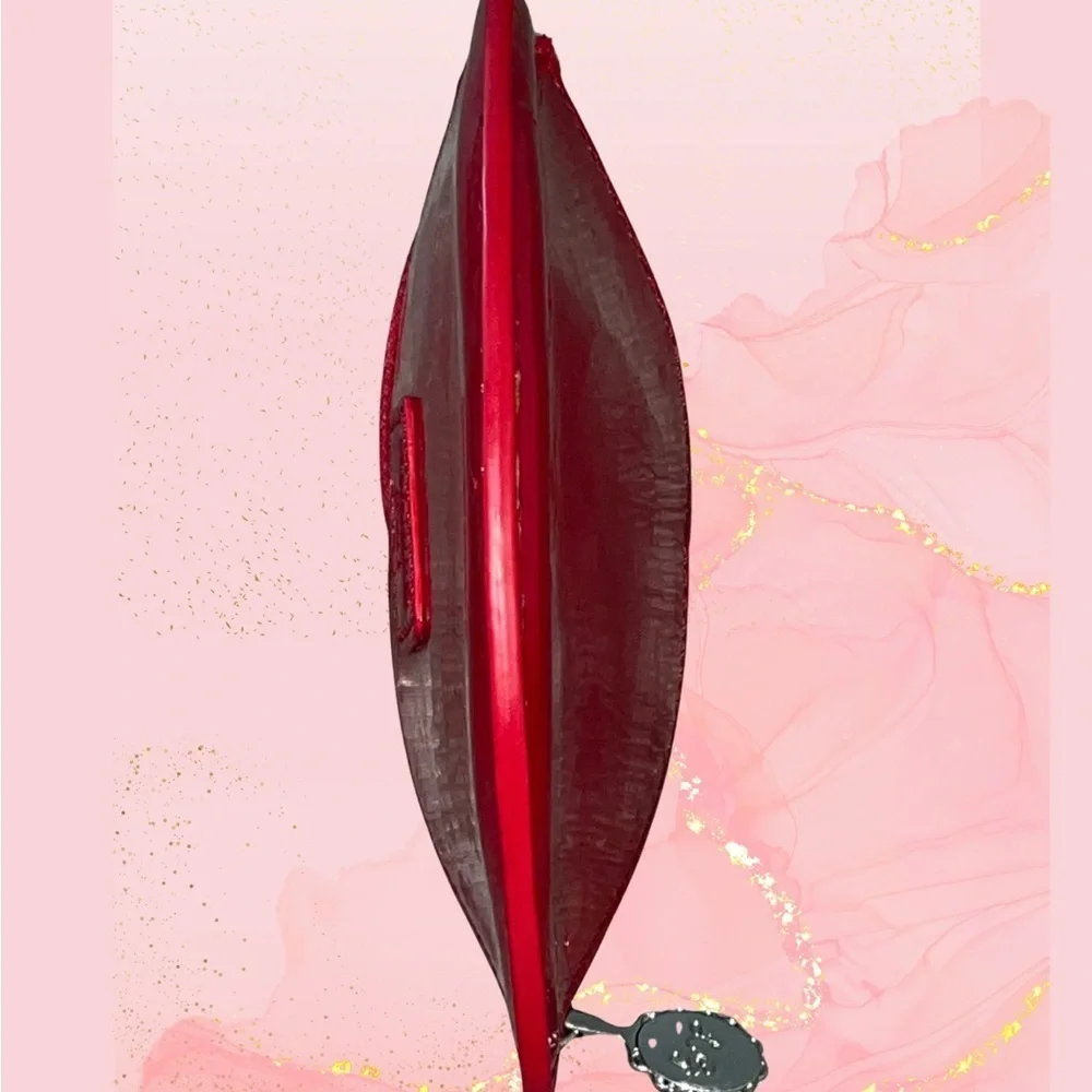 Lulu Guinness Red Lip Patent Leather Coin Purse,  